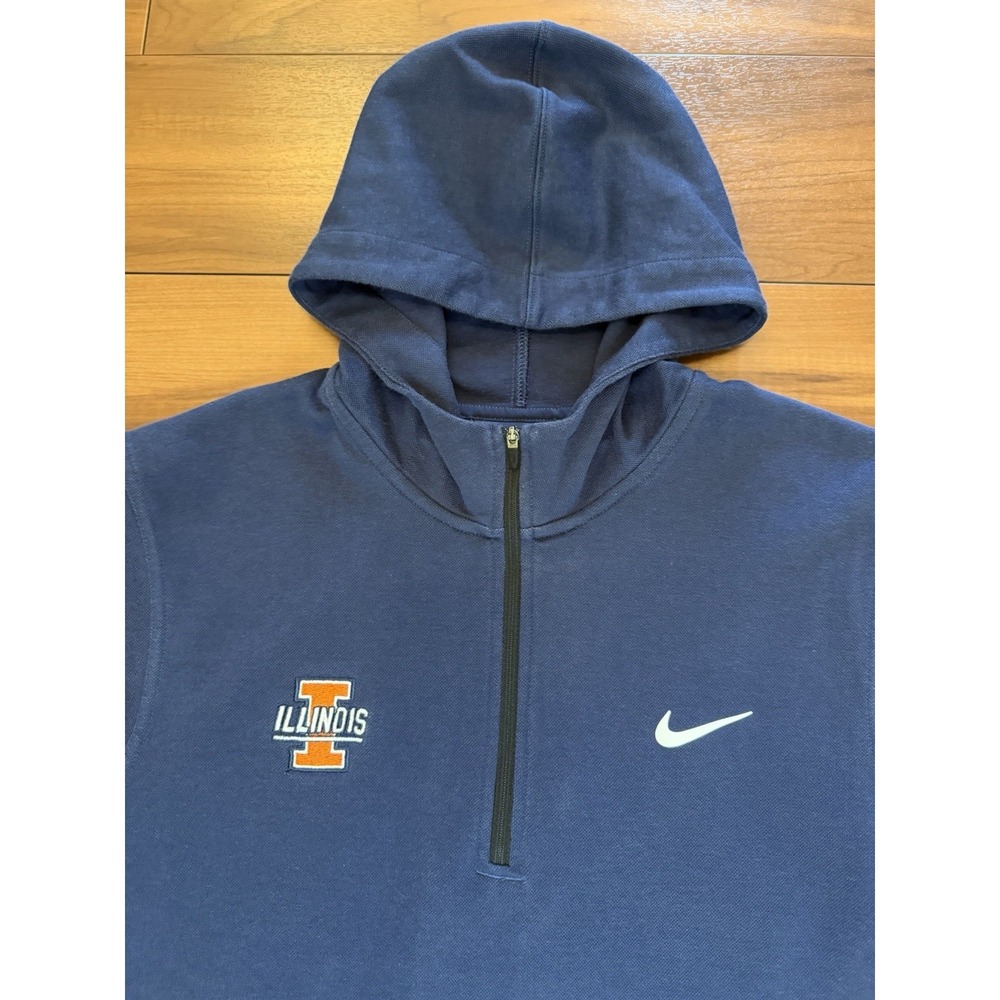 Nike Fighting Illini Dri-Fit Hoodie Sleeveless Vest Performance Men's Size Large - Picture 5 of 10